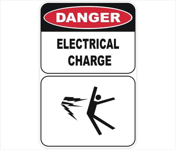 'The Prestige' safety sign - Electrical Charge